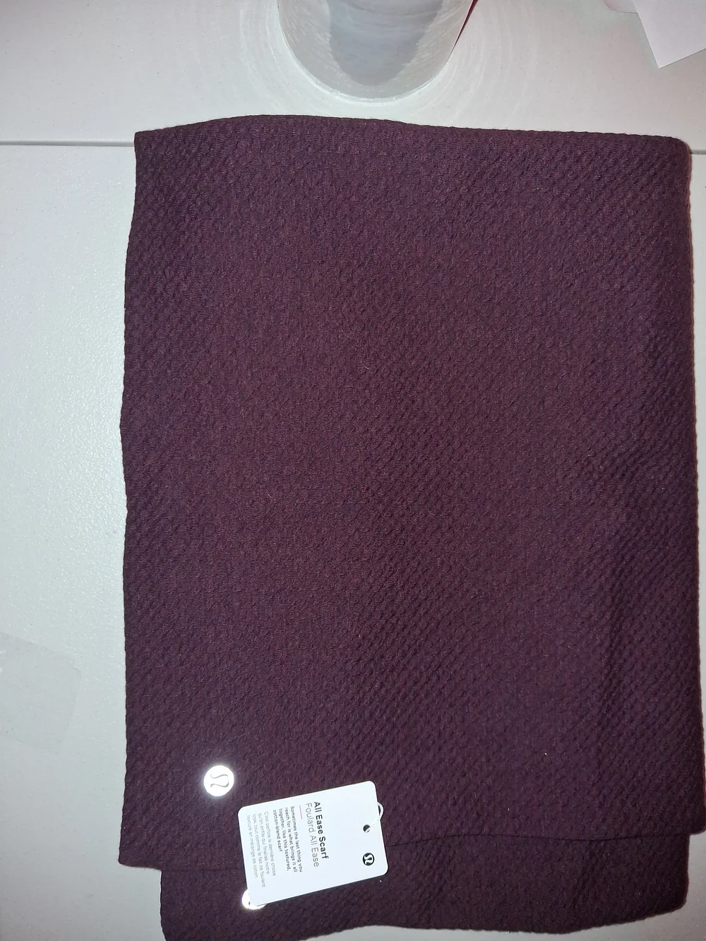 Lululemon All Ease Scarf Textured Cotton-Blend Plum Purple / Cassis